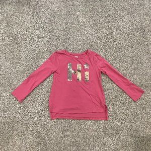GAP Girls Sequin Long Sleeve "Hi !" Shirt